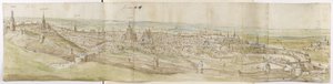 Panoramisch Uitzicht op Leuven vanuit het Noordwesten door Anthonis van den Wyngaerde